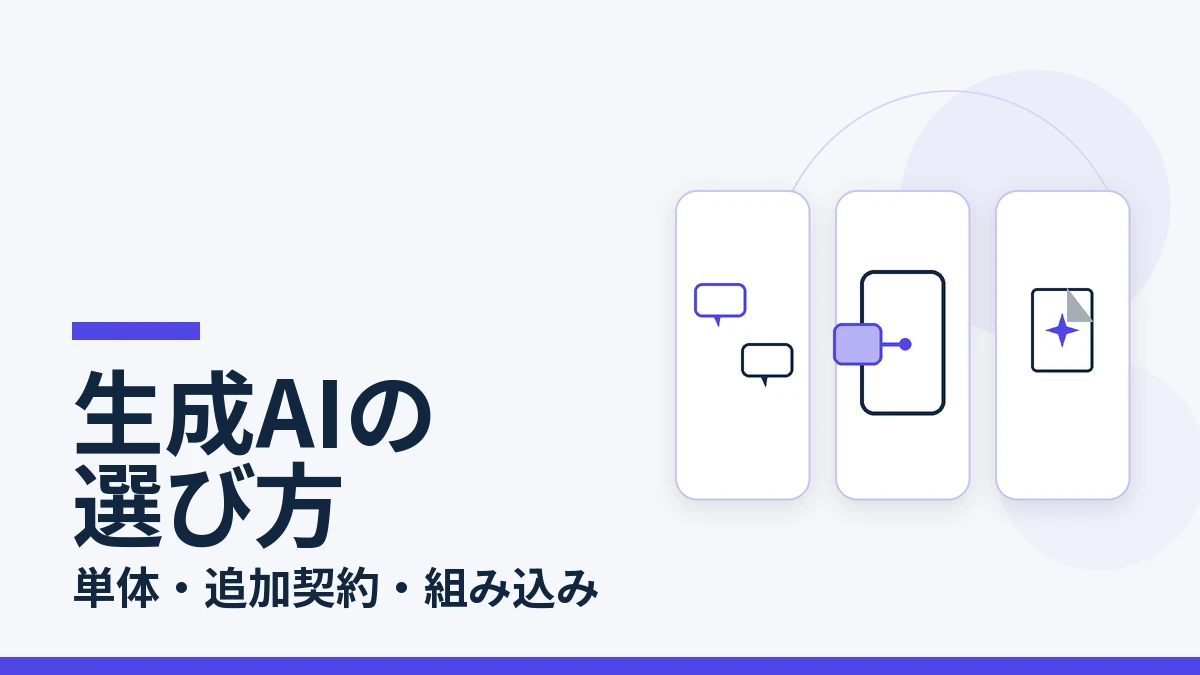 生成AIツールの使う形の違いを表す3つのパネルの図